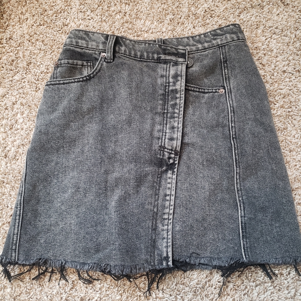 Free people black denim skirt
